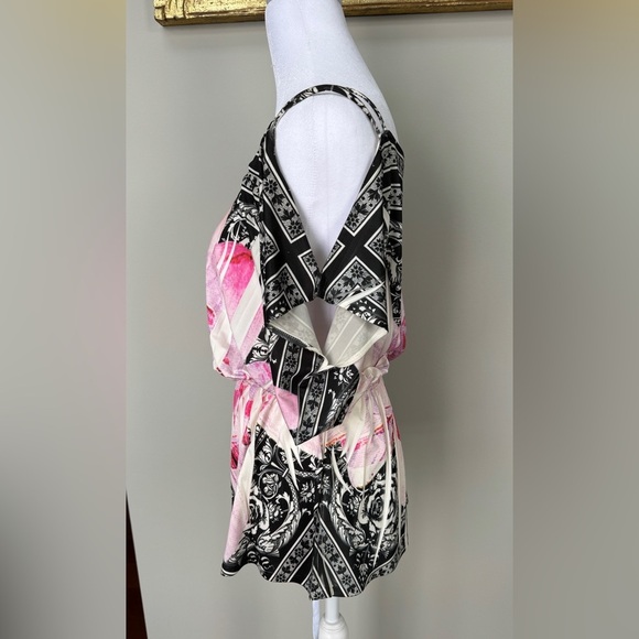 Floral Black and Pink Women's Top - Picture 2 of 4